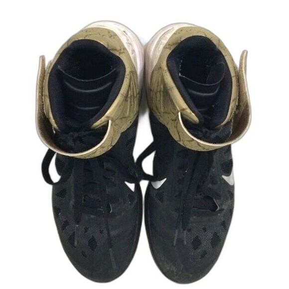 Nike Max Air Hyperfuse-Men's Size 9-Black/White/Gold Basketball Shoes 429545-011 - Picture 4 of 9